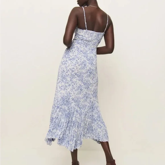 Reformation Blue Floral Midi Dress - Picture 2 of 6